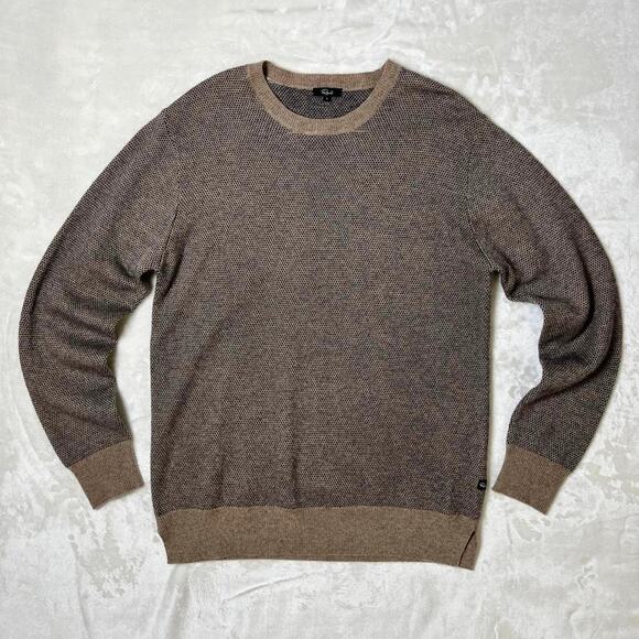 Rails Soft Wool Sweater Men's L Brown & Navy Long Sleeve Pullover Jumper Luxe - Picture 1 of 7